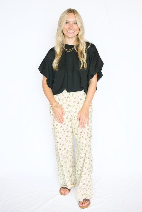 Bubble Hem Short Sleeve Top