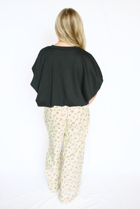 Bubble Hem Short Sleeve Top