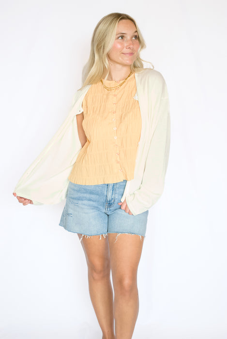 Textured Button-Up Tank Top