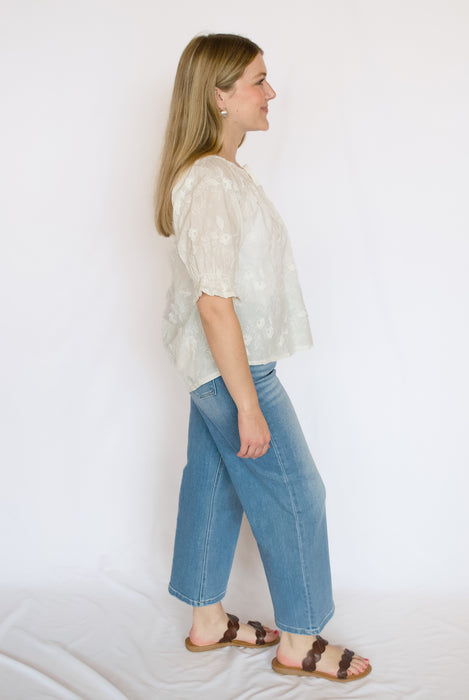 Embroidered Floral Off-the-Shoulder Top
