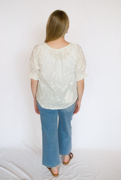 Embroidered Floral Off-the-Shoulder Top