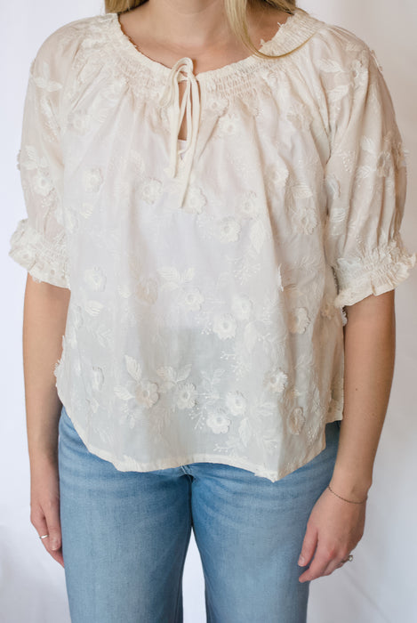 Embroidered Floral Off-the-Shoulder Top