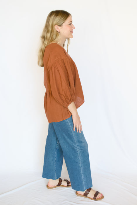 High Rise Cropped Wide Leg Jeans | Medium Wash Raw Hem Denim