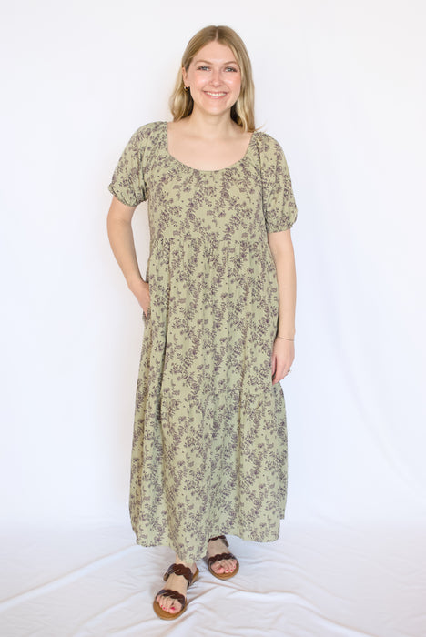 Fall Floral Midi Dress