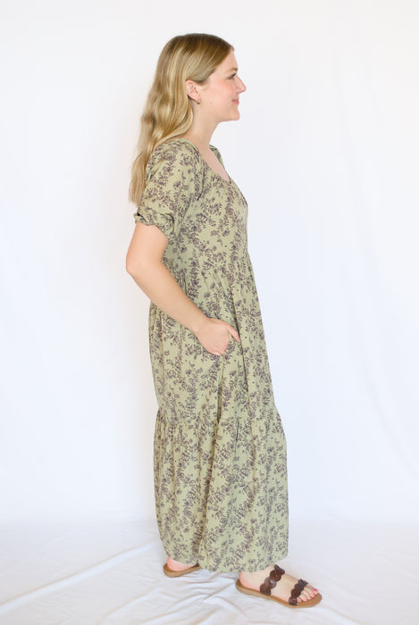 Fall Floral Midi Dress
