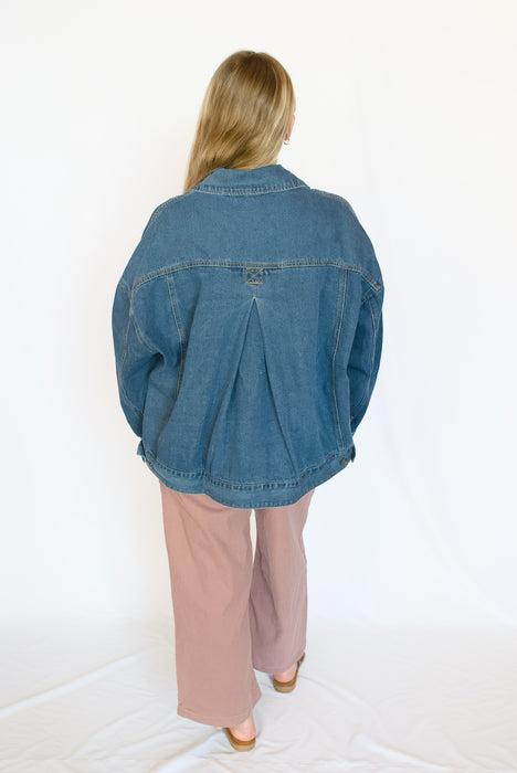 Relaxed Fit Button-Up Denim Jacket