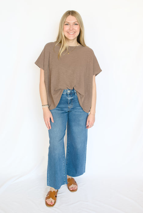 The Everyday Cotton Slub Tee in Mocha