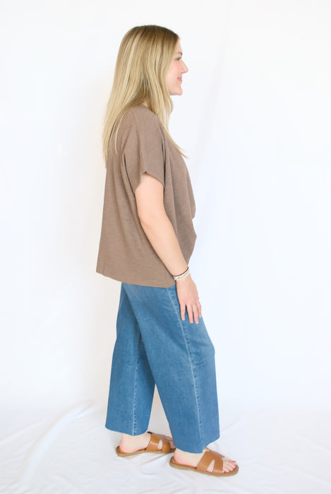The Everyday Cotton Slub Tee in Mocha