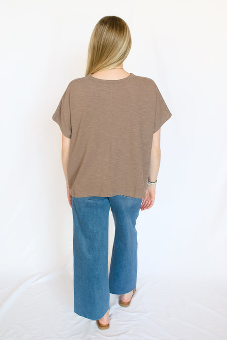 The Everyday Cotton Slub Tee in Mocha