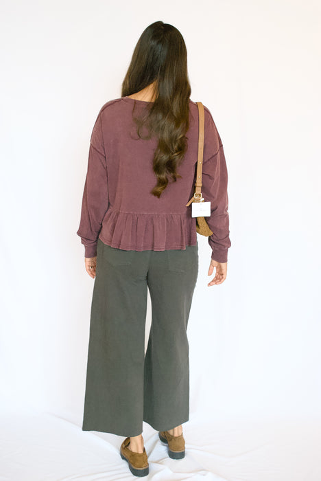 Ruffle Hem Peplum Top