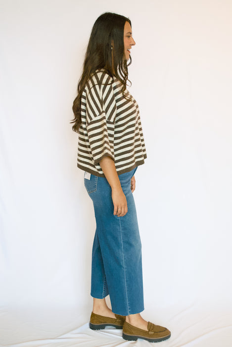 The Everyday Short Sleeve Stripe Cardigan