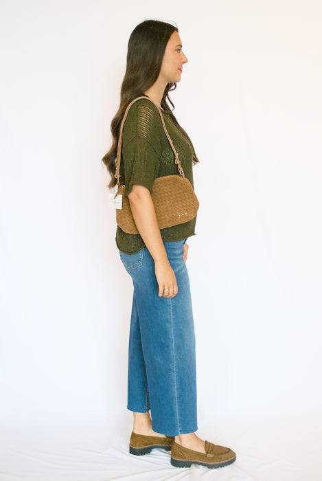 Sheer Crochet Knit Top | Short Sleeve Relaxed Fit Sweater