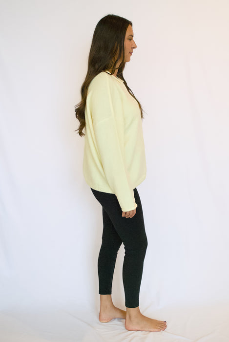 Henley Neck Knit Pullover Sweater