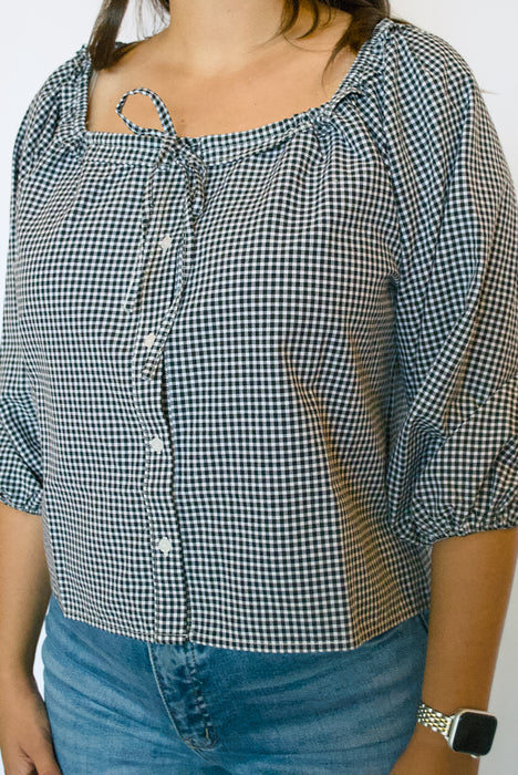 Black and White Gingham Blouse