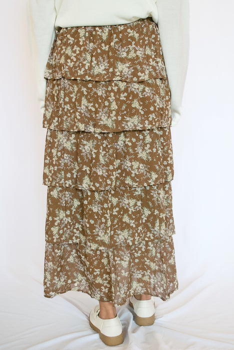 Floral Tiered Maxi Skirt