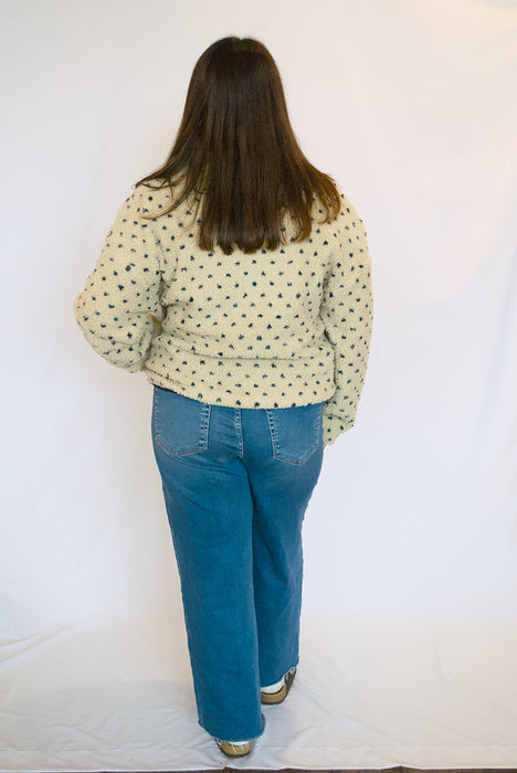 Polka Dot Sherpa Half-Zip Pullover