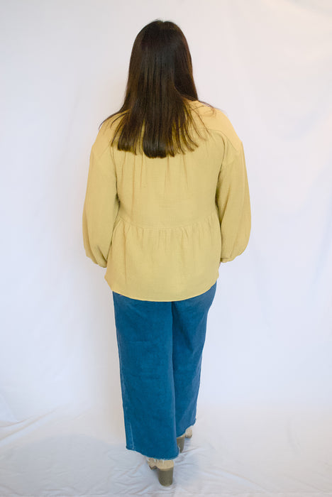 Cotton Gauze Peplum Top