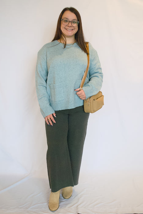 Patch Pocket Knit Pullover Sweater