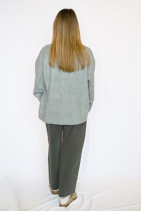 Solid Heathered Ribbed Cardigan Sweater