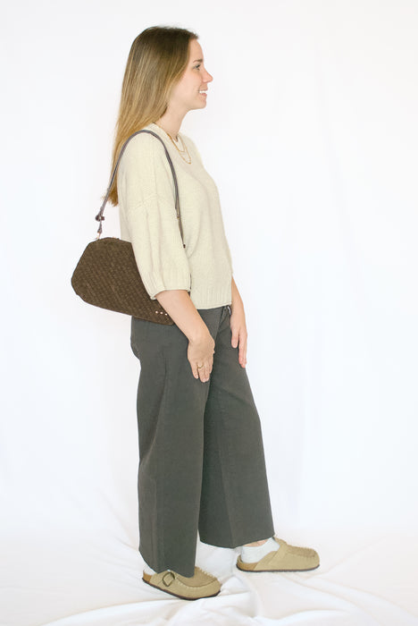 Solid Dolman Sleeve Knit Top