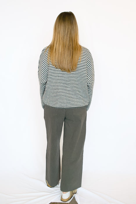 Striped Lightweight Button-Down Knit Cardigan