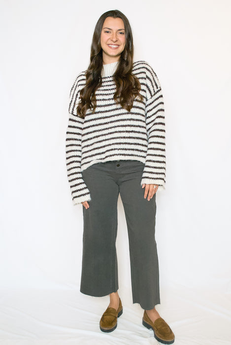 The Classic Stripe Mock Neck Sweater