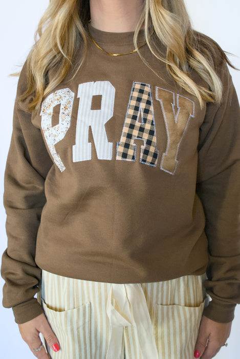 PRAY Embroidered Long Sleeve Sweatshirt