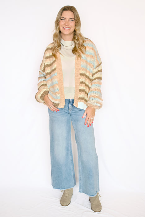 Multi Stripe Sweater Cardigan