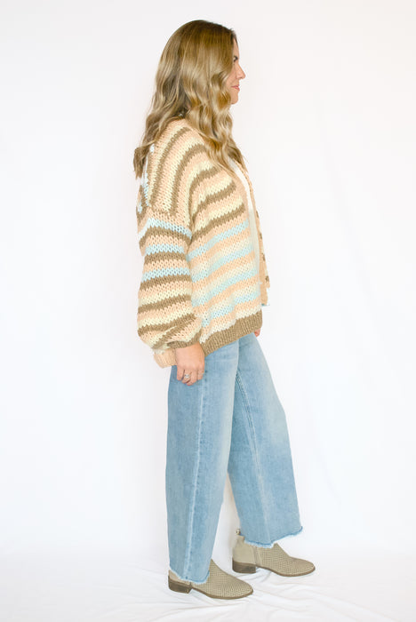 Multi Stripe Sweater Cardigan