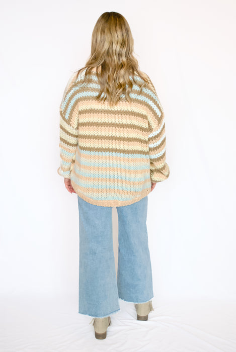 Multi Stripe Sweater Cardigan
