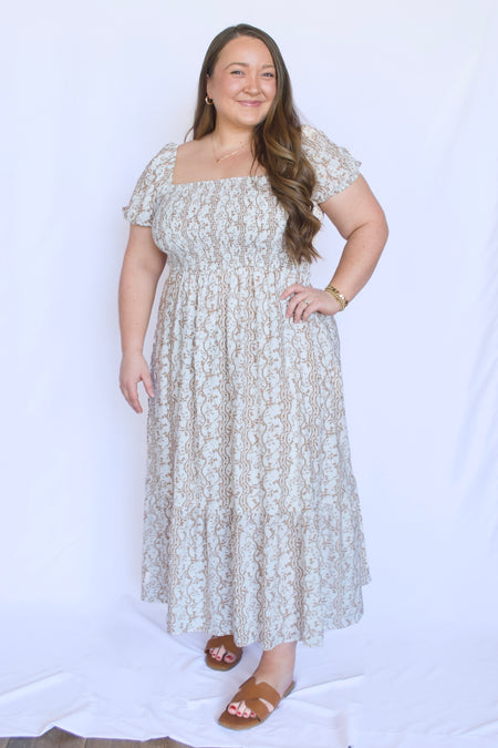 Woman wearing a floral dress 