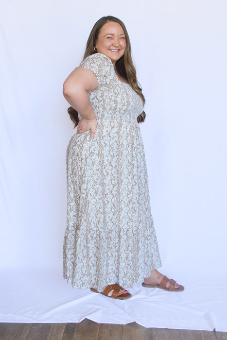 Woman wearing a floral dress 