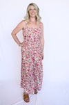 Woman wearing a floral dress 