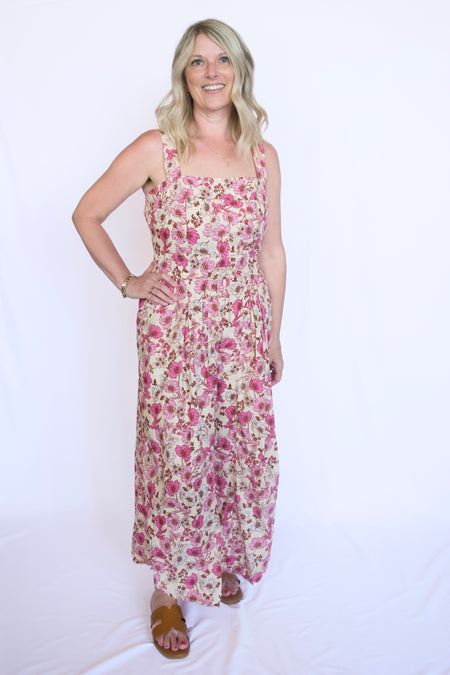 Woman wearing a floral dress 