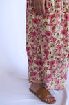 Floral patterned skirt with pink flowers 
