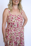 Woman wearing a floral dress 