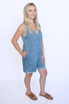 Woman wearing a denim dress 