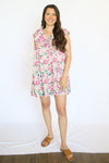 Woman wearing a floral dress 