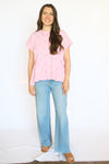 pink floral flowy top
