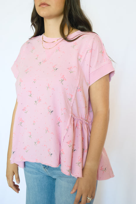 Pink floral blouse 