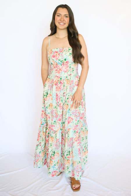 Woman wearing a floral dress 