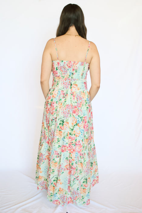 Woman wearing a floral dress 