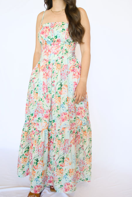 Woman wearing a floral dress 