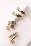 Gold spiral cuff earring set