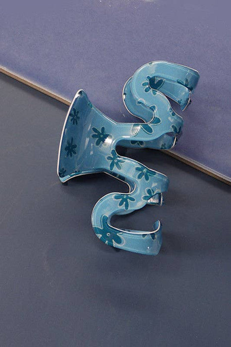 Blue decorative hair claw clip
