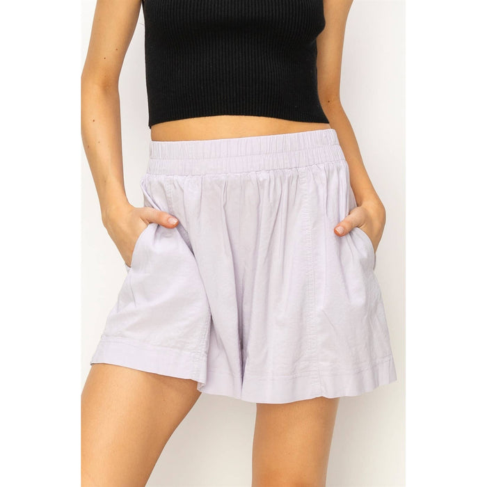 High Rise Pull-On Shorts | Relaxed Elastic Waist
