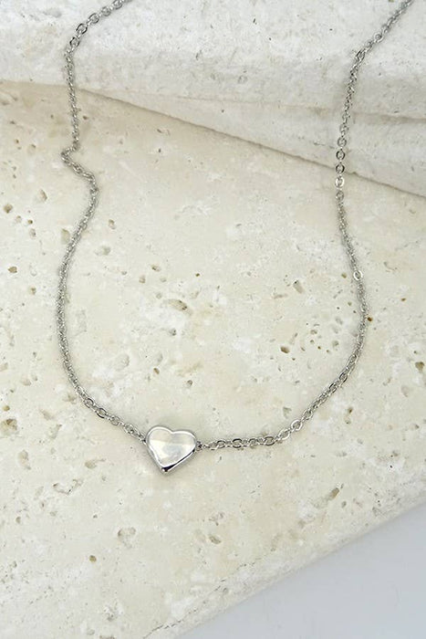 Silver necklace with a heart-shaped pendant 