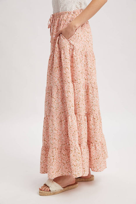 Wildflower Floral Tiered Maxi Skirt