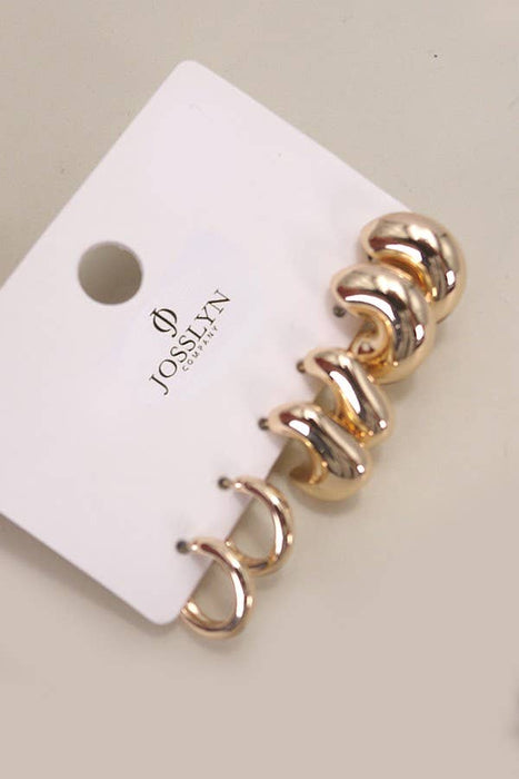 The Puffy Huggie Trio Earrings