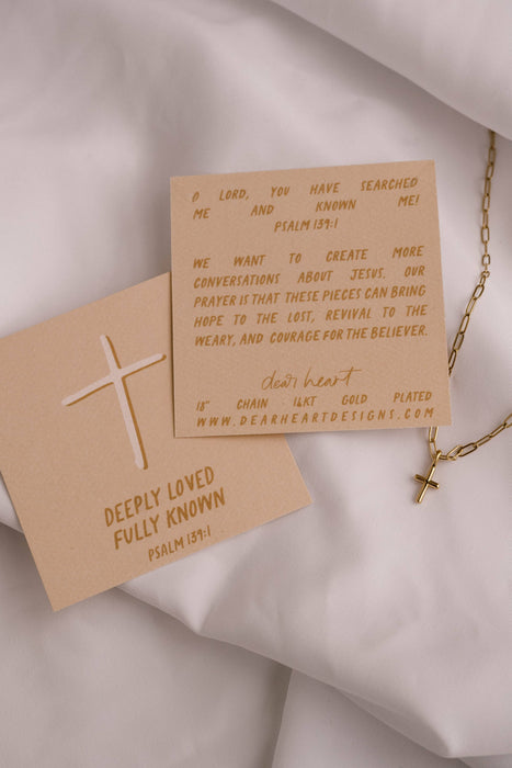 Psalm 139:1 Cross Necklace